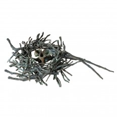 Bronze birds nest sculpture